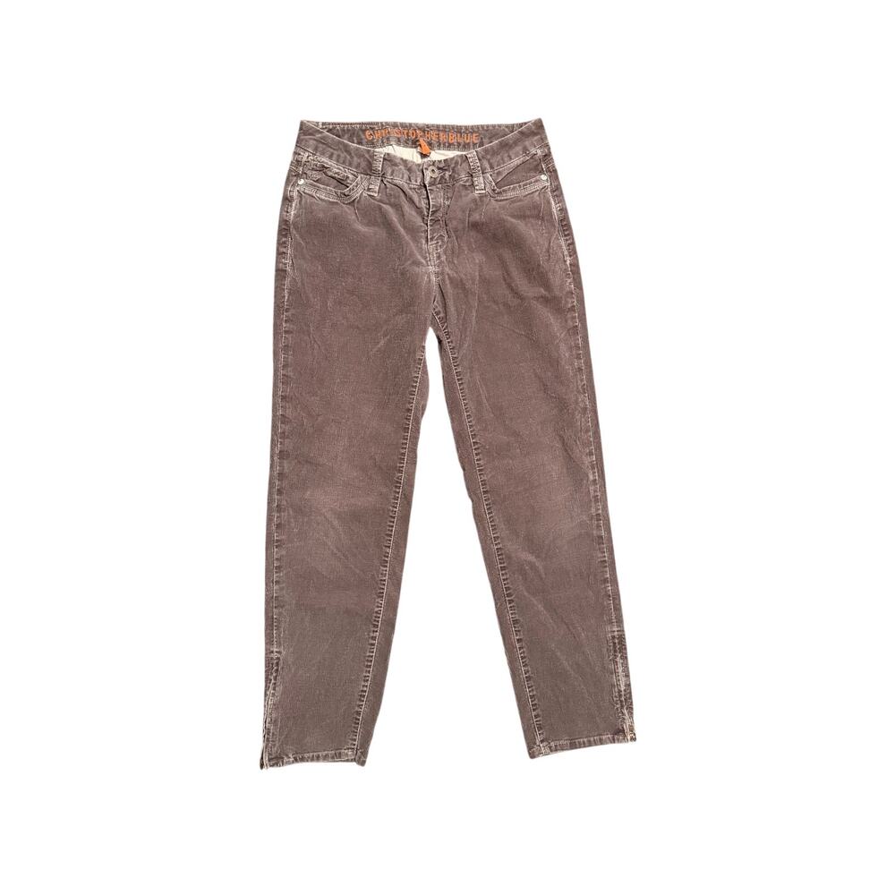 Christopher Blue Brown Corduroy Ankle Zip Pants – Size 8